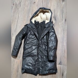 Appaman Black Long Puffer Coat with Hood Boys Size 10